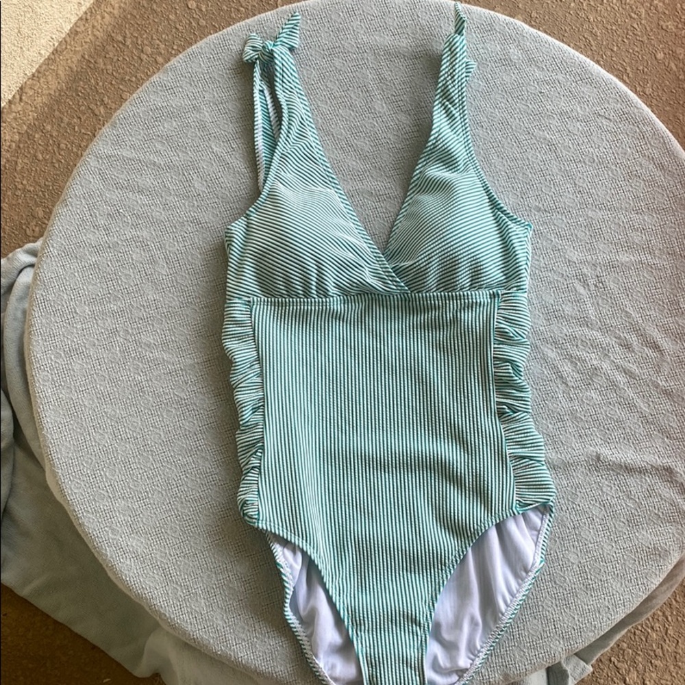 Ralph Lauren green stripe one piece